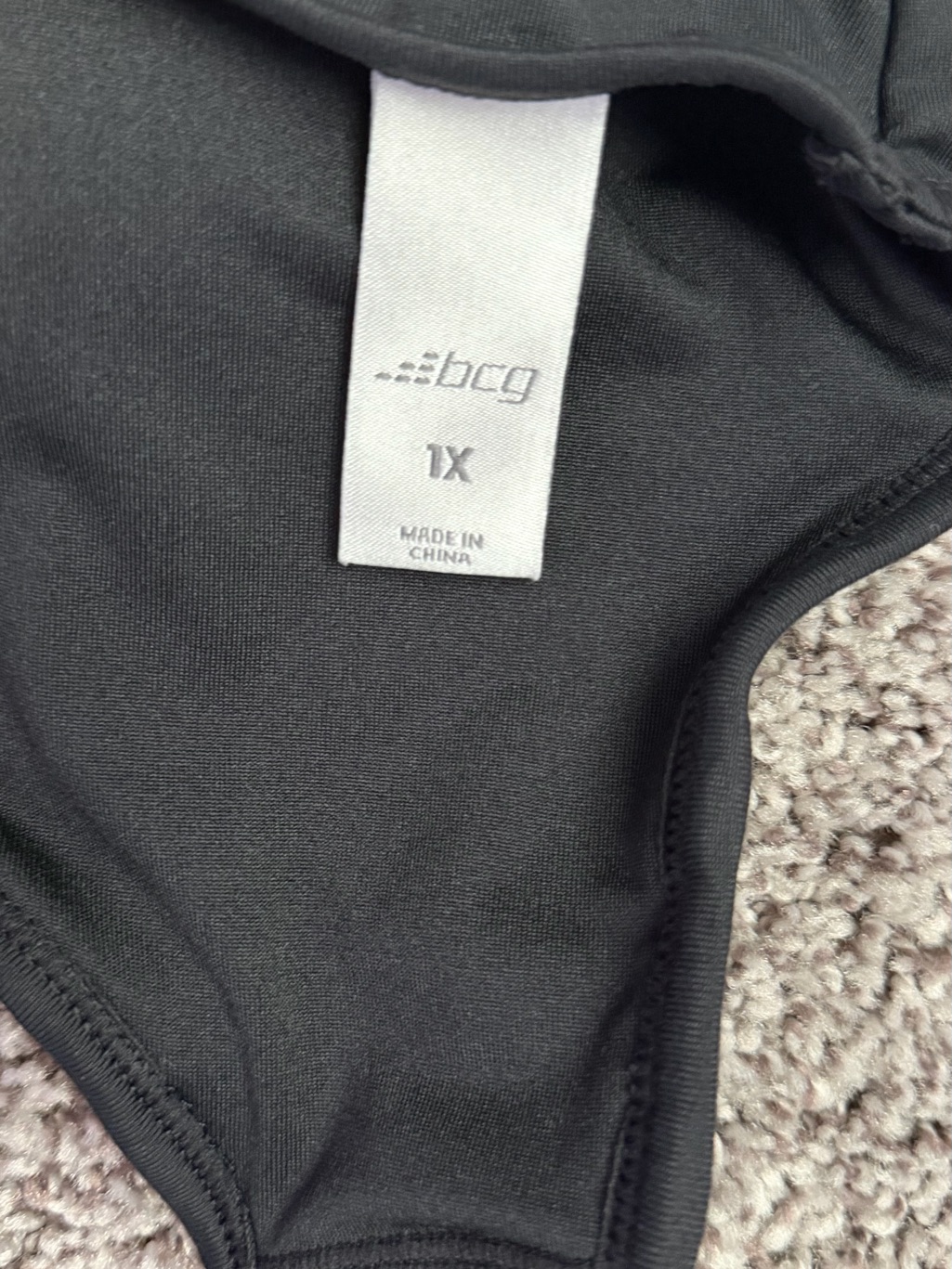 Bcg Black Front-Zip Racerback Sports Bra — image 3 of 3